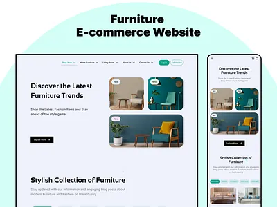 Furniture E-Commerce Website 3d animation branding design figma graphic design illustration motion graphics ui vector