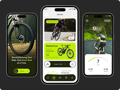 Bicycle App UI concept — RideRoad aibike bicycle bicycle app bike creative cycling dashboard ecommerce ecycle electric bike ios iot maps mobile saas smart bike smartbike transportation app ui ux