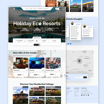 Redesigning Holiday Eco Resort Landing Page booking creative design eco resort figma graphic design hotel website interface design kaesui landing page modern modern ui saas travel website ui ui design uiux webdesing website redesign
