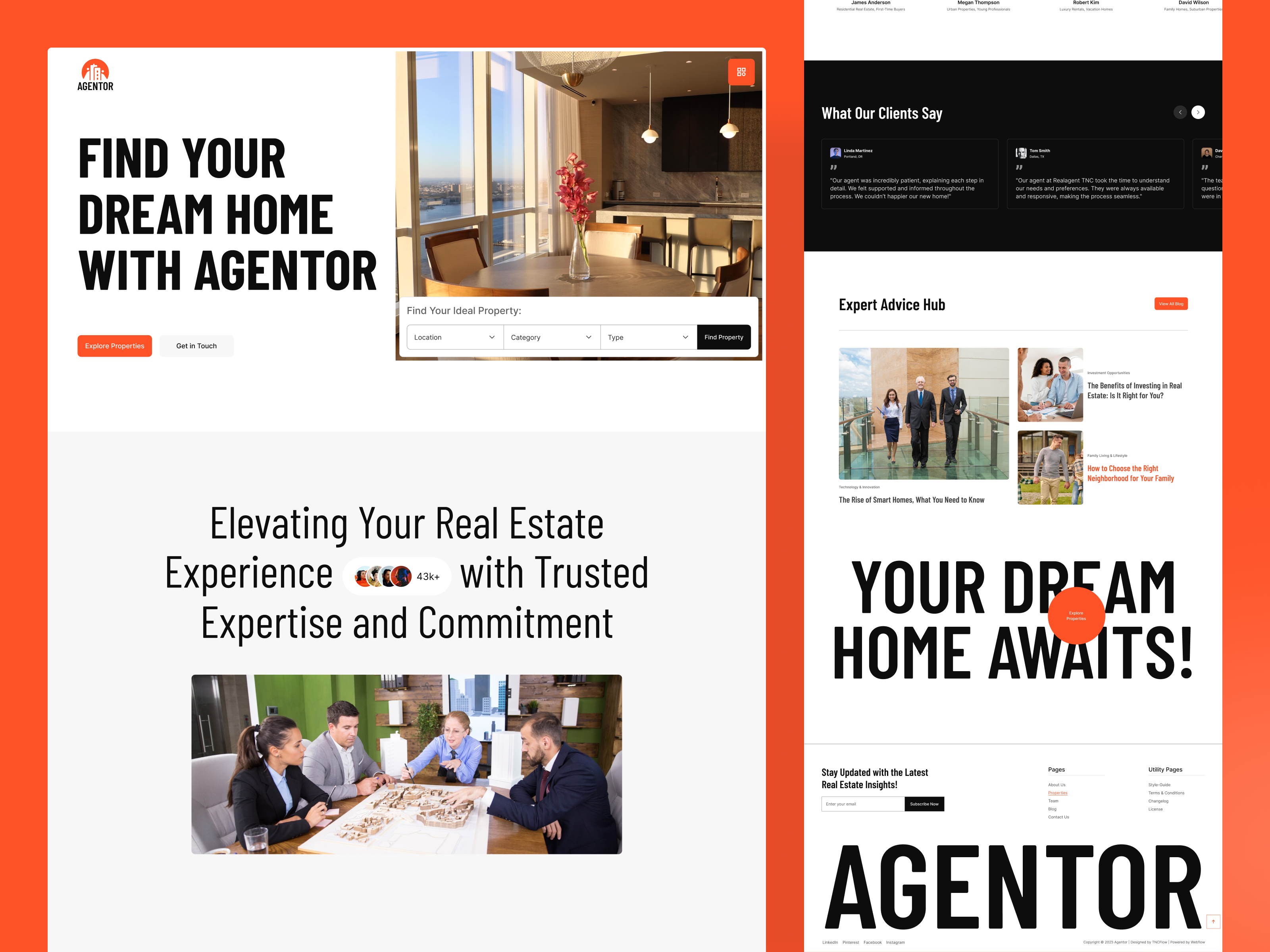Agentor - Real Estate Website Template agencies agency website business website design housing platform minimalistic webflow template property management property website real estate real estate agency real estate professionals real estate website template realtor website templates webflow template webflow templates