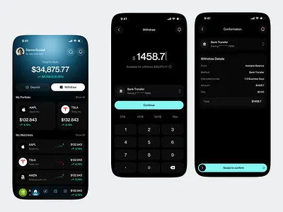 Trading App - Withdraw app finacne finance app fintech ios mobile app design stock stock app trading trading app trading app design trading mobile app trading withdraw wallet withdraw withdraw flow withdraw page