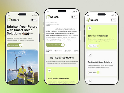 Solar Solutions – Mobile UI Design app interface mobile popular product service solar startup ui ux