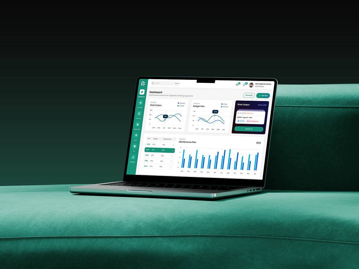 Dashboard UI – Marine Maintenance App Image 1