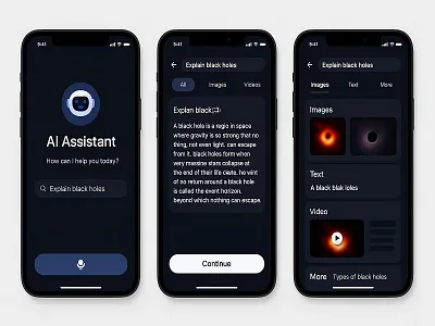 AI Assistant Mobile App Design ai ai app design ai assistant ai design ai technology ai voice alexa app design artificial intelligence assistant branding chatgpt deepseek machine learning mobile app mobile app design mobile design saas siri tech