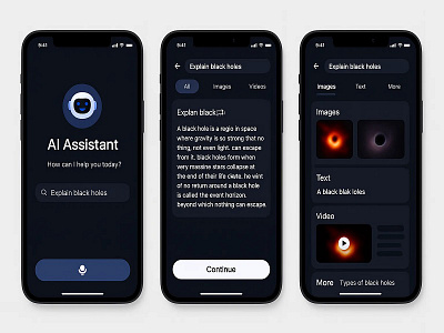 AI Assistant Mobile App Design ai ai app design ai assistant ai design ai technology ai voice alexa app design artificial intelligence assistant branding chatgpt deepseek machine learning mobile app mobile app design mobile design saas siri tech