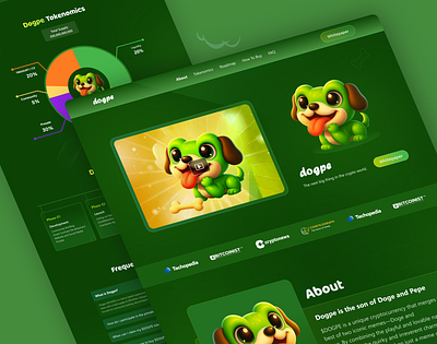 Dogpe- Meme Website Design dogpe website meme meme coin meme landing page meme website pepe landing page