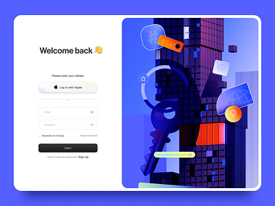 Log In screen design for web application log in log in screen outcrowd sign in ui uiux ux web web app web design web development webflow