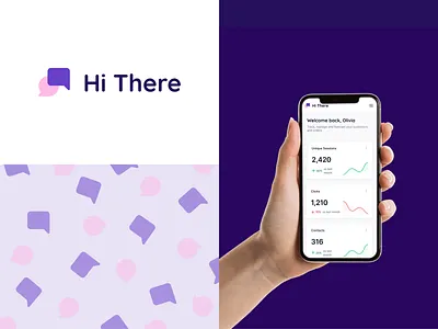 Hi There - Logos & Mockup branding design flat graphic design logo logos mockup ui ux