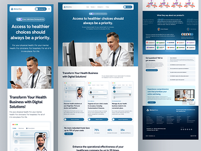 WeGetDoc - Saas Landing Pages for Health Care Industry clean clinic design doctor framer hospital landing pages ui uidesign uiux web web design