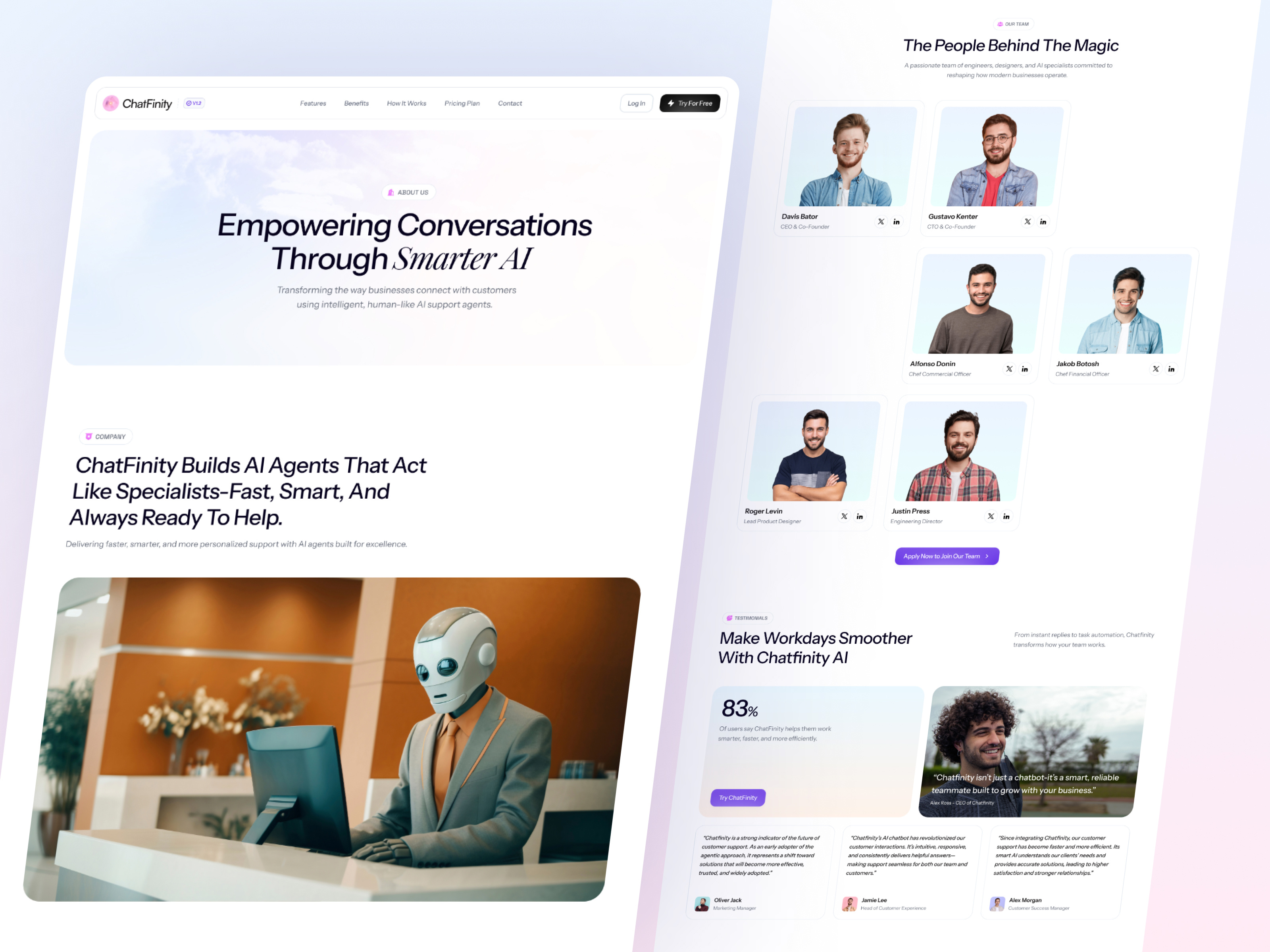 Example of 🤖 ChatFinity - About Us Page Design for SaaS Website