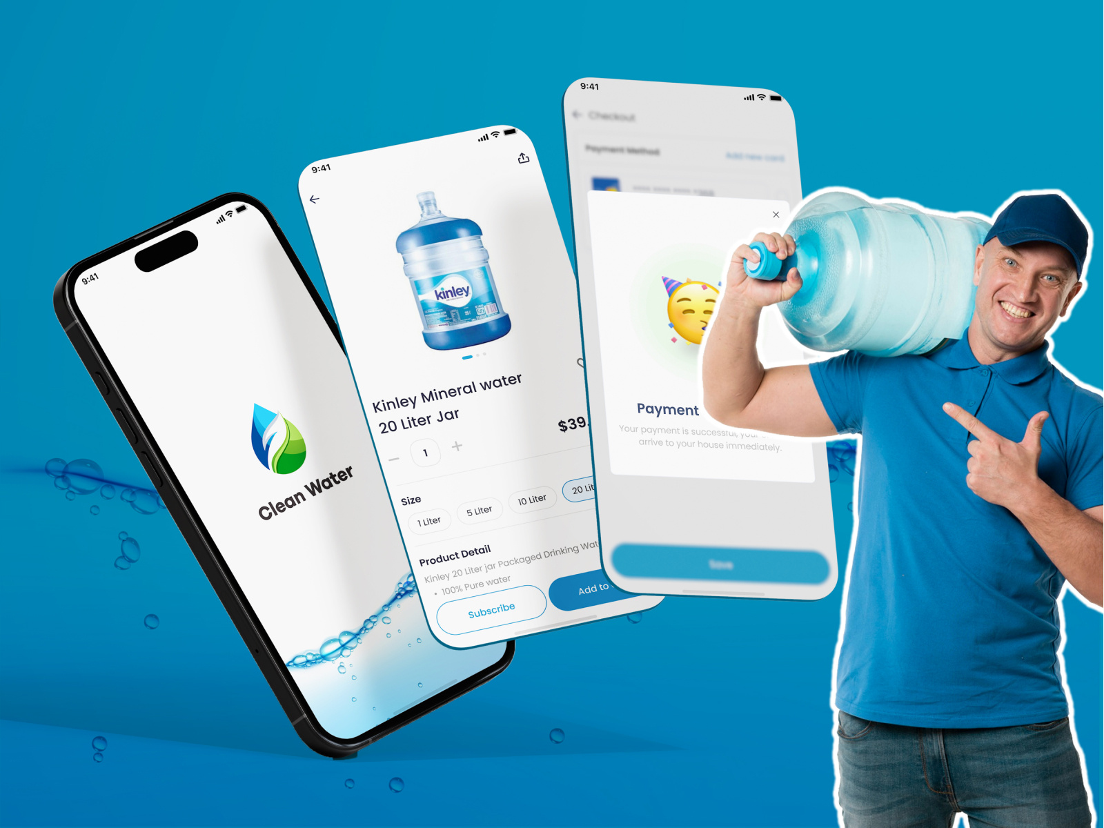 Clean Water App | Safe Water Delivery App app app design delivery app ui design uiux ux design water app water delivery app