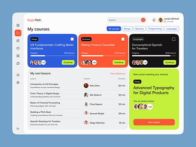 Online Course Student Dashboard application design dashboard dashboard ui e learning education modern dashboard student portal ui design ui ux web app web application design web design web ui