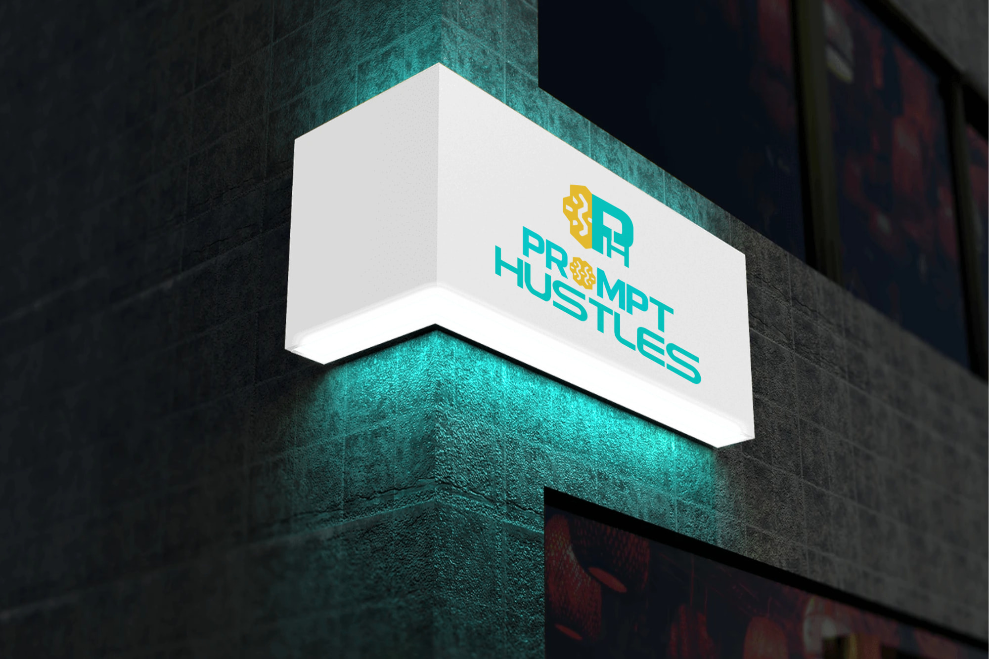 Prompt Hustlers Logo Branding ai branding dribble elegent graphic design hire identity inspiration latest logo mockup modern screen today trend unique work
