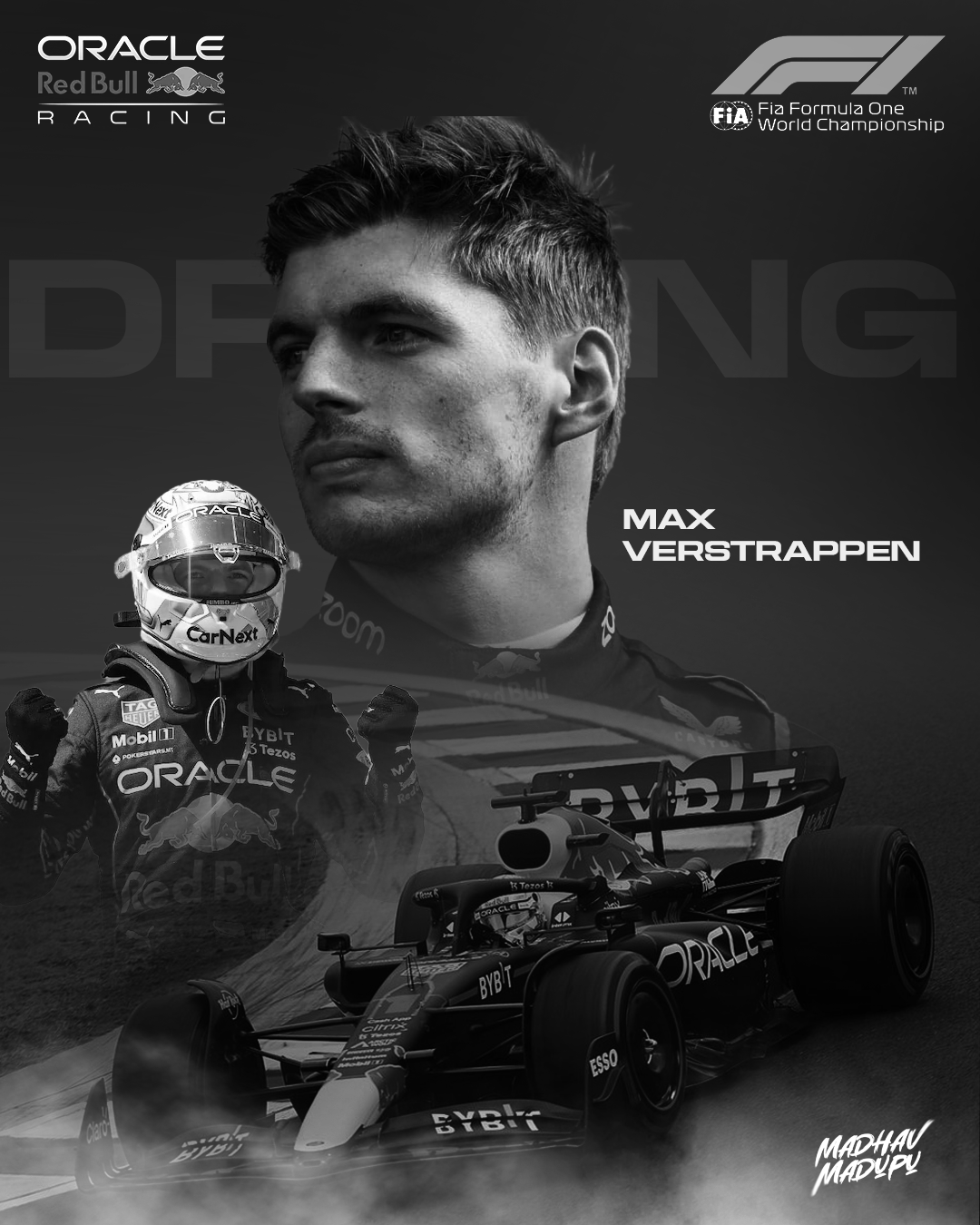 Max Verstappen Graphic Design branding design f1 grapgic design graphic design instagram logo madhav madhavmadupu madupu max motion graphics photoshop post poster red bull redbull verstappen