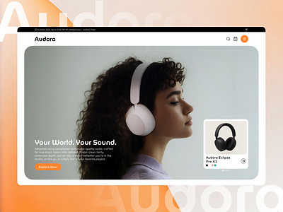 Audora 🎧 in action animation audora ecommercewebsite headphones modernui motiondesign shoppingexperience