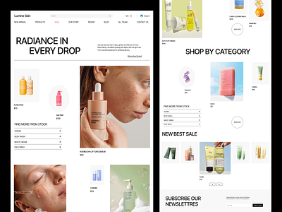 Skincare E-commerce Website beauty produt design beauty shop beauty ui beauty website e commerce design ecommerce store ecommerce website landingpage modran products design products page shop skin care website skincare skincare website store ui ux web