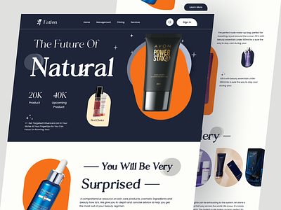 Fation- Beauty product Landing page beauty product cosmetic cosmetics design falconthought landing page makeup natural product product landing page skin skincare ui ux web webdesign website design