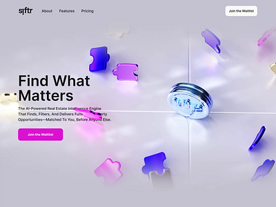 Siftr AI e-commerce Landing page 3D animation 3d animation ai agent coin e commerce finance fintech hero hero image hero section homepage icons landing landing page landingpage web web design webdesign website