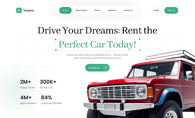 Car Rental Website Ui Design dreamdrivetoday