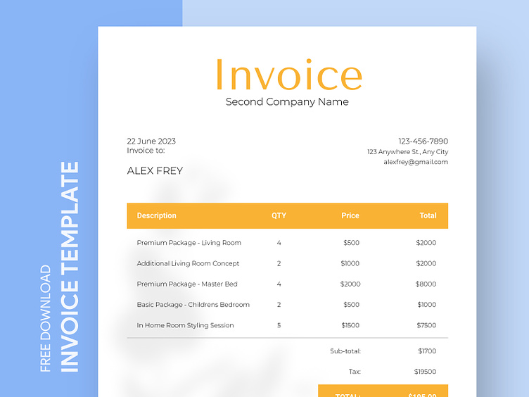 Personal Invoice Free Google Docs Template