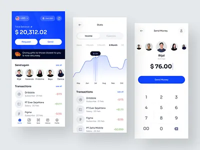 Finance Mobile App analysis bank banking clean e e wallet ebanking emoney ewallet expanse finance financial fintech mobile money send money statistic transfer ui wallet