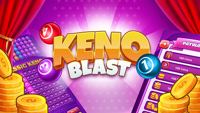 Keno Blast Colorful Bingo Game UI/UX Design bingo game casino games game art game design game logo game ui ui