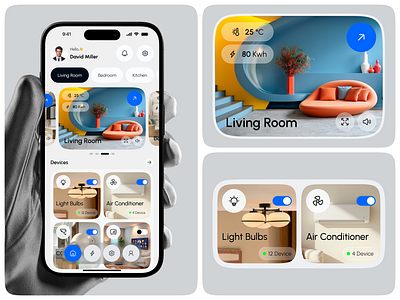 Smart Home App – Modern & Minimal Dashboard app design daily ui home automation home control home control app ios app design minimal design mobile app design modern ui smart home smart home app smart technology ui design ux design