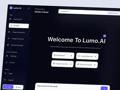 Lumo AI ai assistant ai dashboard app design best dashboard branding design graphic design minimal modern trend trending ui user experience user interface ux