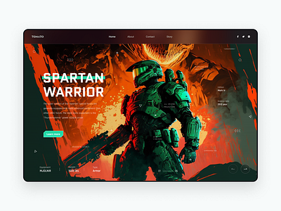 Spartan warrior design ui ux web