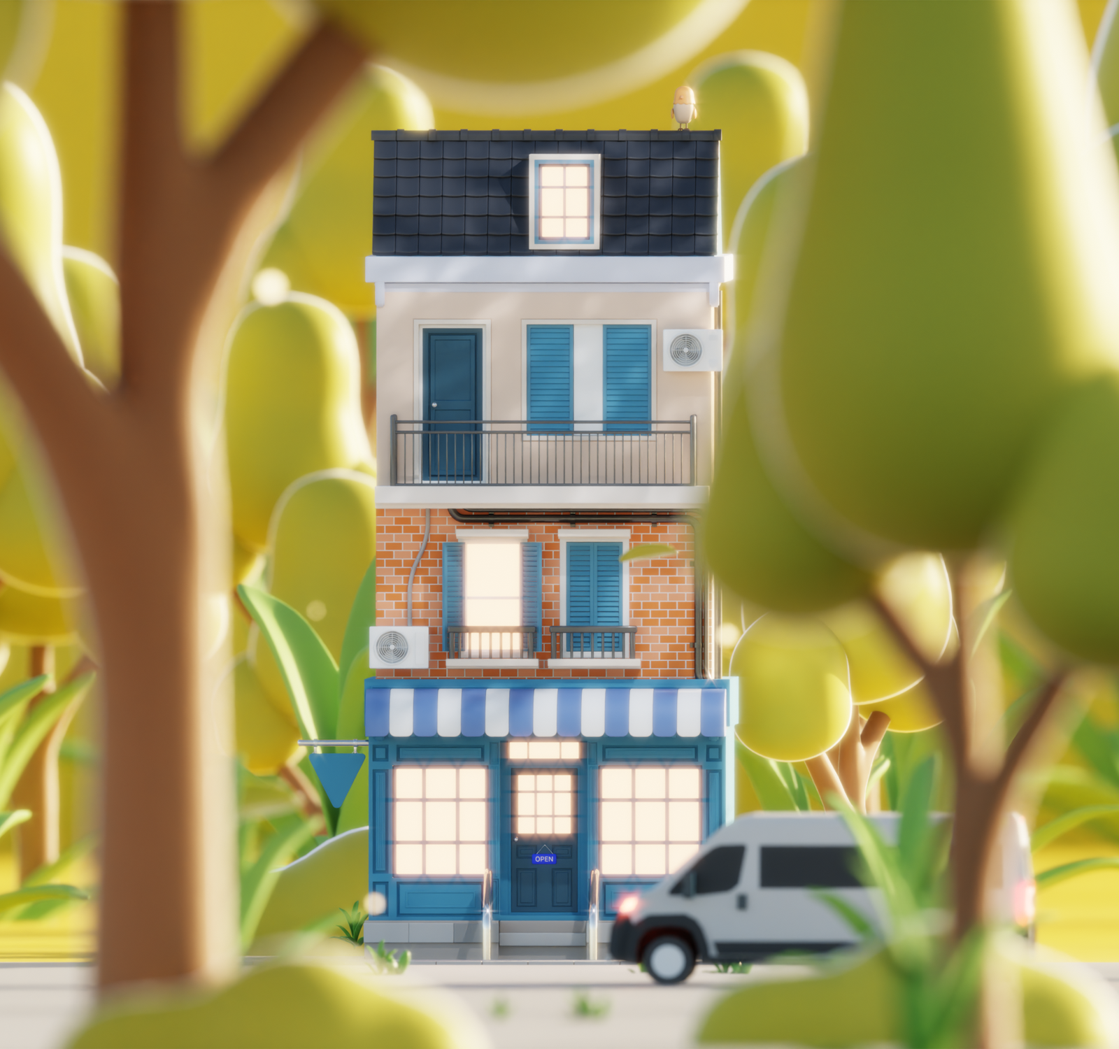 3D Store Animation 3d 3d illustration 3dmodeling animation bl blender 3d illustration stylized