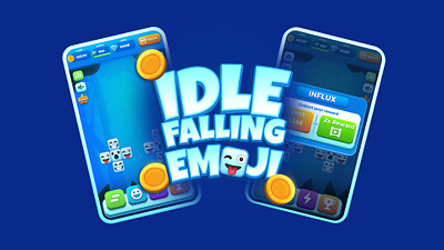 Idle Falling Emoji - 2d Game Art Minimal Ui Design 2d game art game art game design minimal ui soft game design ui ui design