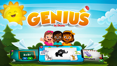 Genius Game Game Design & 2d Art cute ui game design game ui kids game ui kids games ui ui design