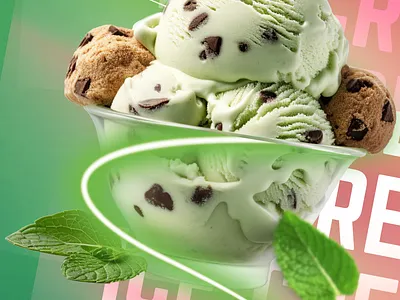 DELICIOUS PISTACHO ICE CREAM FLYER branding graphic design