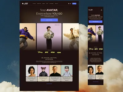 Avatar Landing ai avatar branding design interface responsive ui