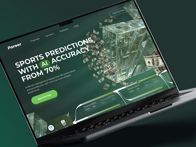 Pareer 3d ai b2c illustration landing landingpage retouch sport ui ux web webdesign