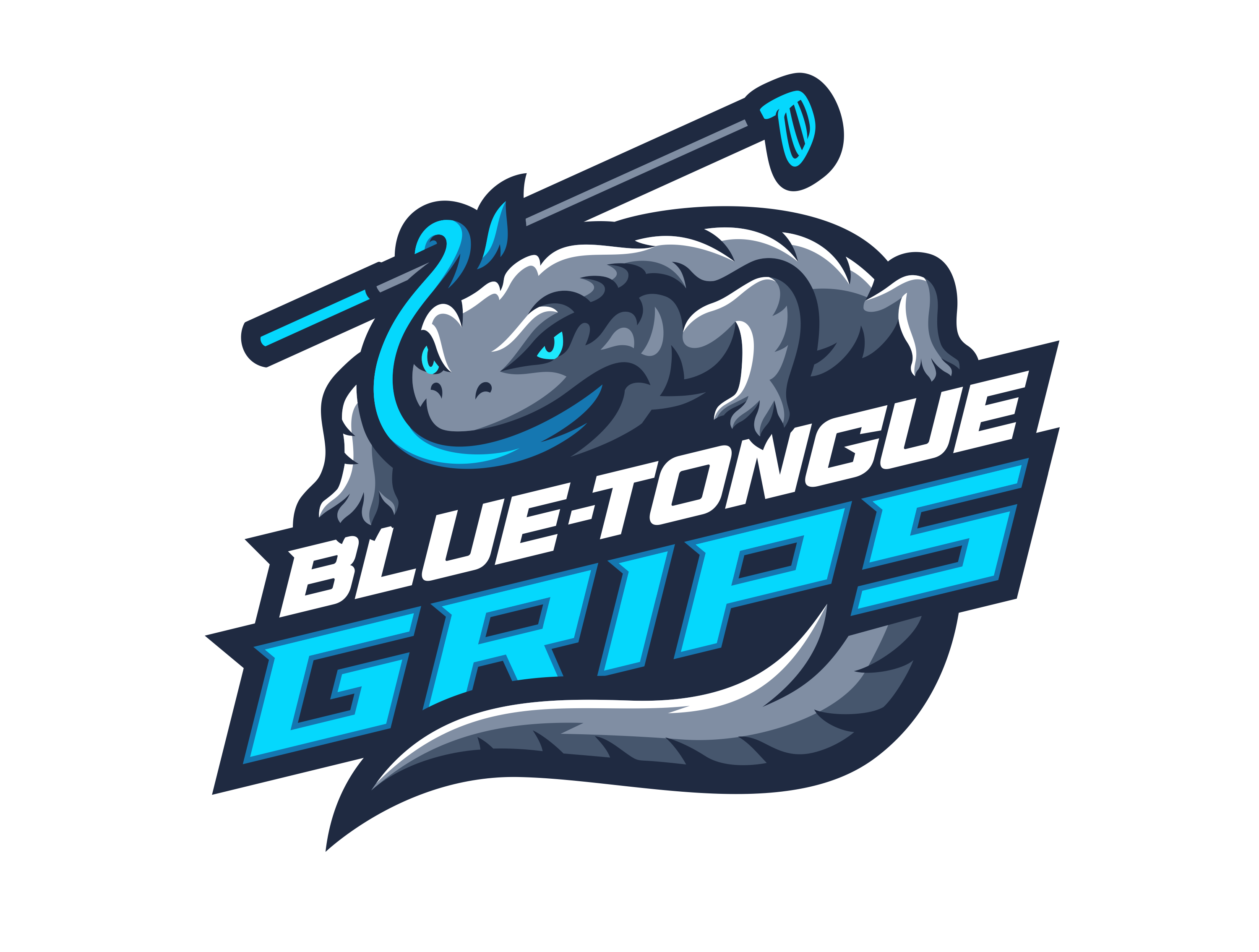 LIZARD LOGO MASCOT For BLUE-TONGUE GRIPS bluetonguelizard branding design esport esportlogo gaming graphic design illustration lizard lizardlogo logo mascot mascot logo sport sportlogo sports sports logo