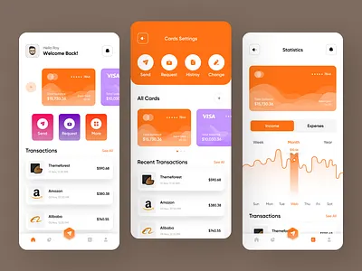 Modern Finance & Banking App UI bankingapp cleanui dashboardui dribbbleshots expensetracker figmadesign financeapp fintechui iosdesign minimaldesign mobileappdesign uidesign userinterface uxdesign walletapp