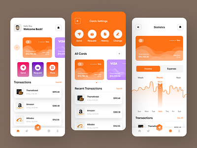 Modern Finance & Banking App UI bankingapp cleanui dashboardui dribbbleshots expensetracker figmadesign financeapp fintechui iosdesign minimaldesign mobileappdesign uidesign userinterface uxdesign walletapp