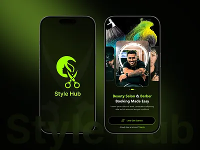 Style Hub - Barber and Beauty Salon Booking App app concept app design app mockup barber app beauty app booking app clean ui figma design mobile app mobile ui modern design product design salon app ui design user experience ux design