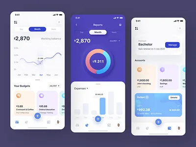 Modern Finance & Budget Management Mobile App UI appdesign bankingapp budgetapp cleandesign dashboardui dribbbleshot expensetracker financeapp financialapp fintechdesign minimalui mobileappui moneymanagement personalfinance uiuxdesign