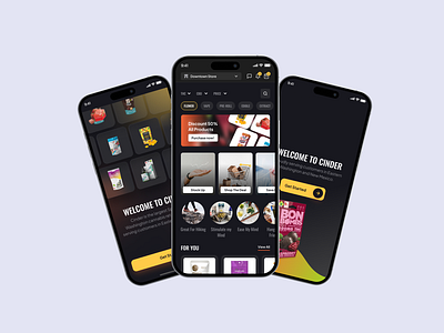 Cinder - Online Shopping App application clean creative design ecommerce illustration shop ui