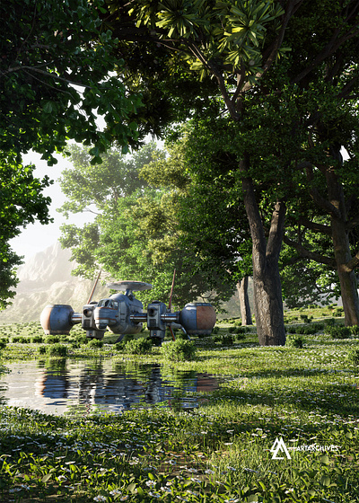 Landing Around The Trees art concept design digital illustration movie photo manipulation poster realism