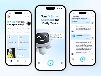 AI Chatbot Mobile App UI Design ai app design app interface chatbot ui conversational ui mobile app mobile app design mobile ui popular ui design ui ux design user interface