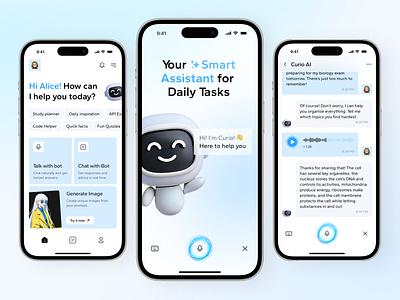 AI Chatbot Mobile App UI Design ai app design app interface chatbot ui conversational ui mobile app mobile app design mobile ui popular ui design ui ux design user interface