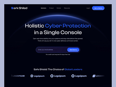 Dark Shield — Cybersecurity Landing Page landing page ux web design