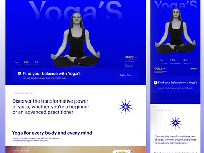 Yoga Website Design landing page ui