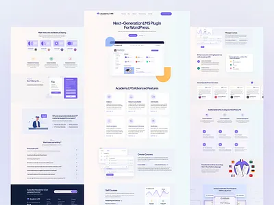 Educational Course LMS Plugin Website clean design college contact us page e learning homepage landing page learning learning platform lms lms design modern design online course online education pricing plans school ui uiux university web design website