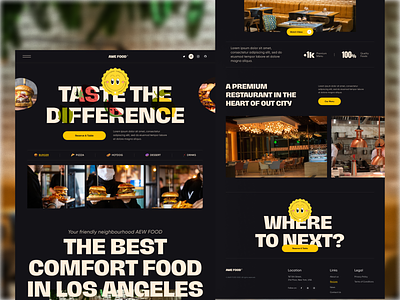 Awe Food - Restaurant Website Design awe cafe food food and drink food delivery food website menu pizza restaurant restaurant website typography web web3