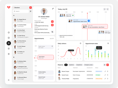 Doctor dashboard – smart & intuitive healthcare management app ui appointment appointment scheduling calmdesign clean dashboard clinical software digital health doctor overview doctor profile gotoinc healthcare app healthcare dashboard healthtech light mode medical platform medical record ui medicine patient management uiux wellness app