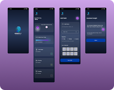 Assistly – AI Habit Assistant App ai ai assistant assistant habit tracker ui ux